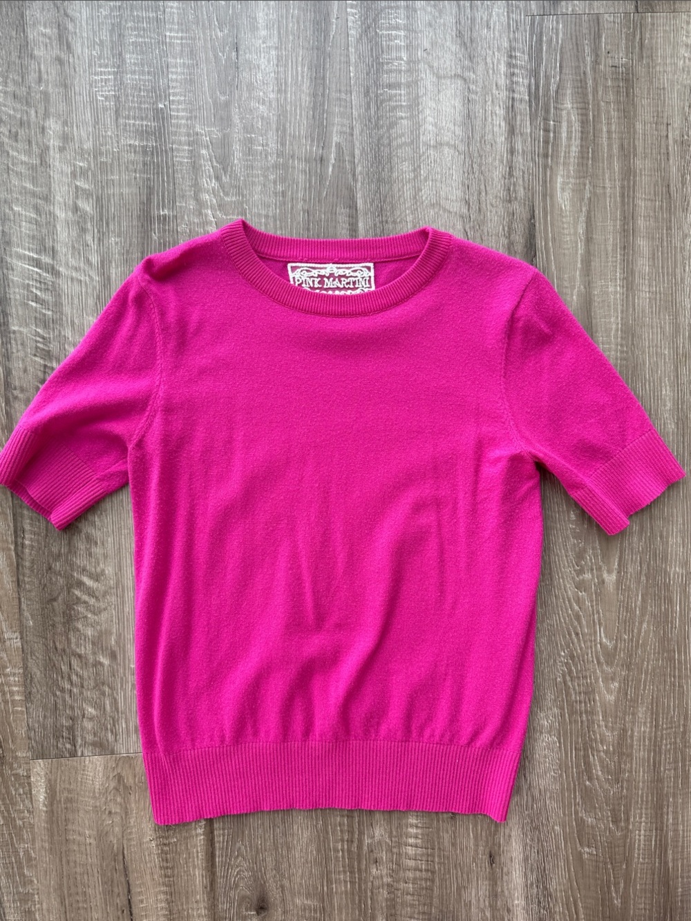 Pink Martini Short Sleeve Knit Sweater Top